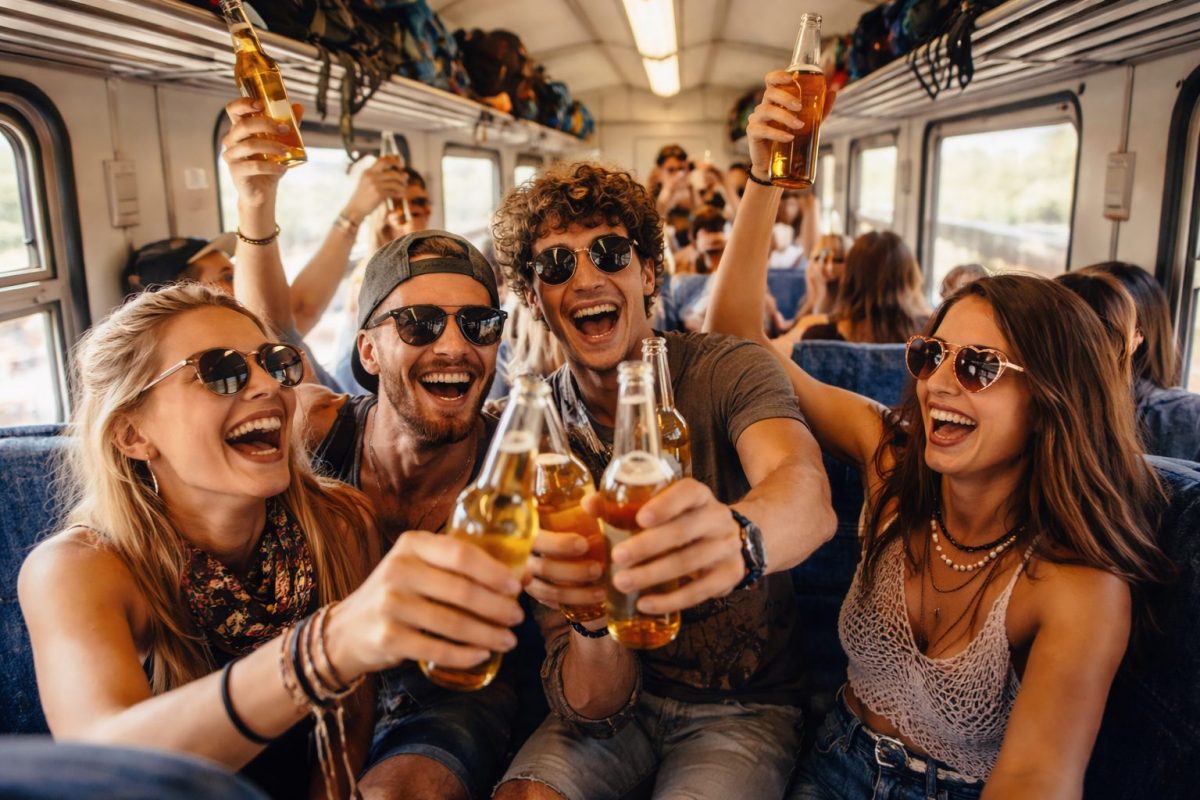 Die Party im Zug kann die Festivalstimmung vorher entfachen lassen.